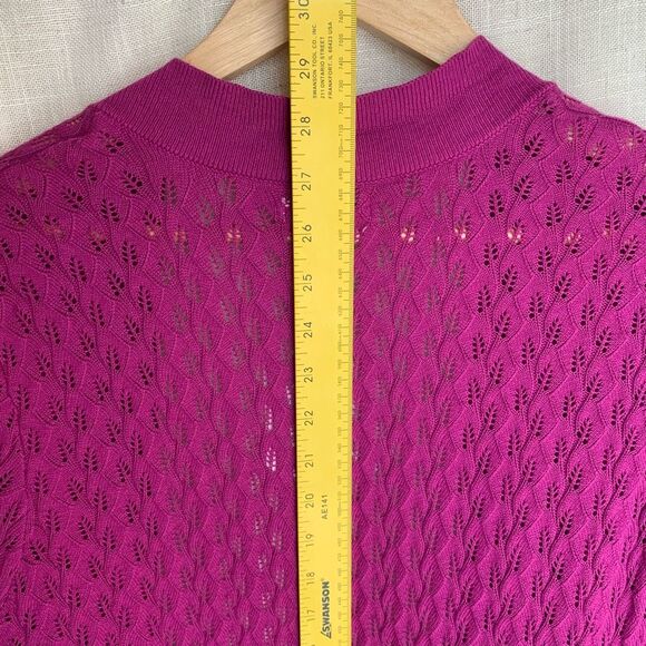 Croft & Barrow Womens Open Knit Cardigan Size M Vacation Beachy Tropical Layers - Picture 8 of 14